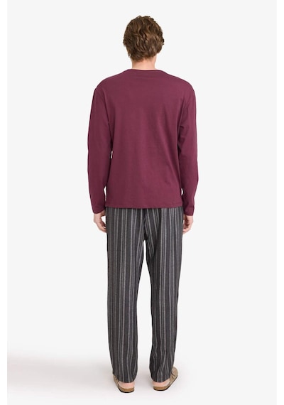 Defacto Regular Fit Çizgili Uzun Kollu 2li Flanel Takım G8179ax26spbr170 Bordo-br170
