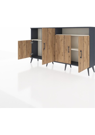 Arges Konsol 5 Raflı 4 Kapaklı 176x30x99 Antrasit-çam/aytaşı Atlas Çam/aytası - Antrasıt Arges Konsol 5 Raflı 4 Kapaklı 176x30x99 Antrasit-çam/aytaşı Atlas Çam/aytası - Antrasıt