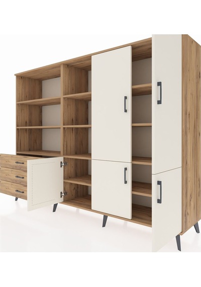 Hyperion Dolap 11 Raflı 3 Çekmeceli 5 Kapaklı 220x44x163 Çam-ayta Çam-aytaşı/çam Hyperion Dolap 11 Raflı 3 Çekmeceli 5 Kapaklı 220x44x163 Çam-ayta Çam-aytaşı/çam