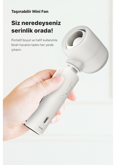 Xenon Smart Taşınabilir Şarjlı 5 Kademeli El Fanı 7 Saat Kullanım 14000 Rpm Sessiz Mini Vantilatör X6101