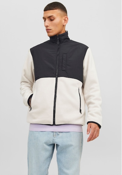 Jack & Jones Yüksek Yakalı Polar Ceket - Marvin 12235864 Moonbeam Koyu Siyah