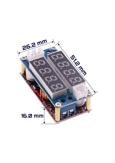 Xl4015 5a Cc-cv Volt Amper Ayarlı Çift Ekranlı Dc-dc Voltaj Düşürücü Modül