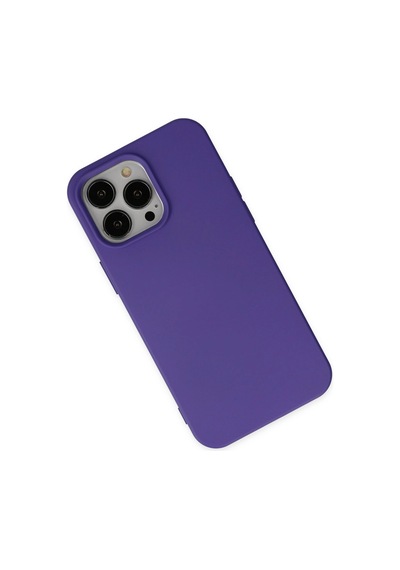 Apple  Uyumlu  iPhone 14 Pro Kılıf Nano İçi Kadife Silikon Mor,