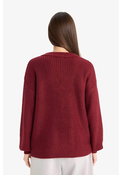 Defacto Oversize Geniş Kalıp V Yaka Triko Kazak Z7135az25wnbr455 Bordo Defacto Oversize Geniş Kalıp V Yaka Triko Kazak Z7135az25wnbr455 Bordo