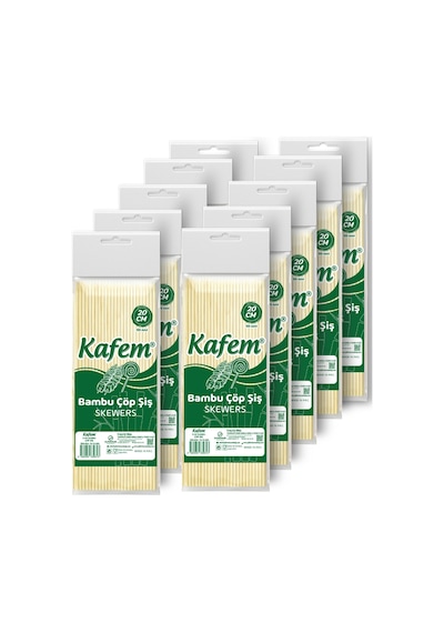 Kafem Bambu Çöp Şiş 20 cm 100 Lü X 10 Paket