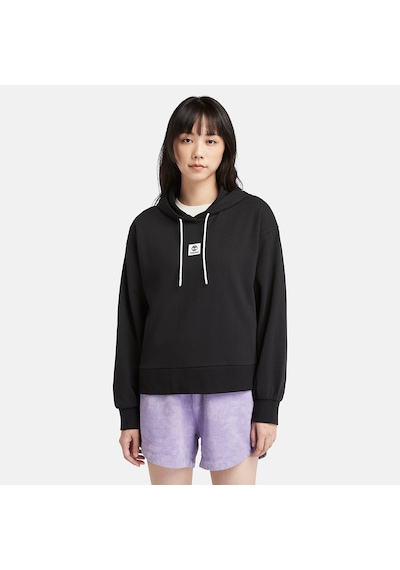 Timberland Stack Logo Loop Back Hoodie Kadın Sweatshirt-33280 Siyah