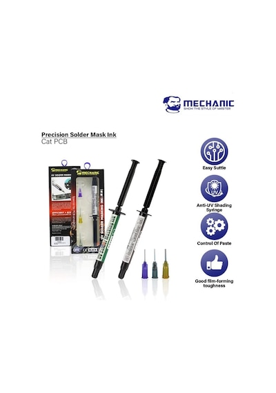 Mechanic B10 Uv Lehim Maskesi 3cc Siyah Pcb Anakart Tamir Uv Solder Masking Ink Koruyucu Boya
