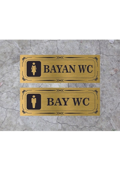 Wc Bay Wc Yazılı Metal Levha 20cm X 7 Cm