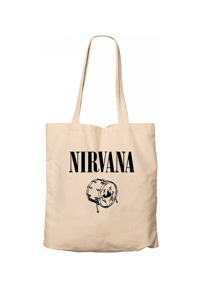 Nirvana Logo Classic Krem Kanvas Bez Çanta Krem