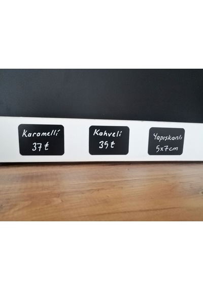 10 Adet Silinebilir Karatahta Yapışkanlı Siyah Etiket 5 x 7,5 CM A8