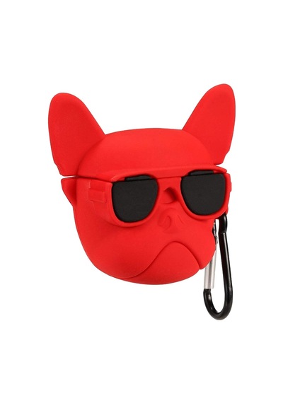 E2M Apple Uyumlu AirPods 3 Kılıf Bulldog Kırmızı