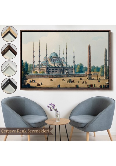 Ahşap Çerçeveli Sultan Ahmet Cami Osmanlı Dönemi Tablosu-7032