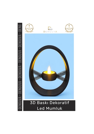 Mumluk Modern Estetik Ev Hediyesi Ofis Tasarım Led Işıklı Masaüstü 3d Baskı Dekoratif Mumluk - 1 Ad Çok Renkli