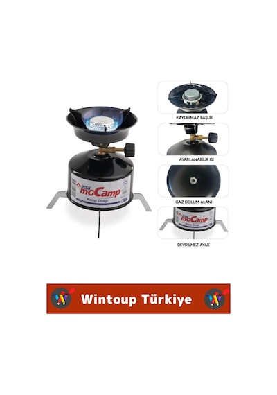 Premium Kompakt Kaydırmaz Devrilmez Ayaklı Kamp Piknik Balkon Ayarlanabilir Kamp Ocağı Seti Çok Renkli
