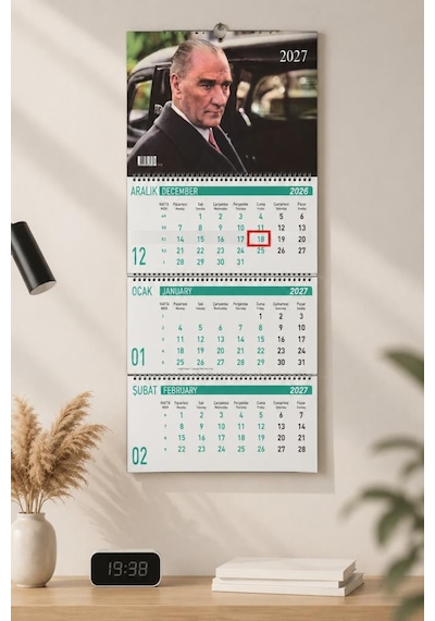 Lizy 2027 Atatürk Temalı Gemici Takvimi Spiralli 33x24 Cm Tasarım-1