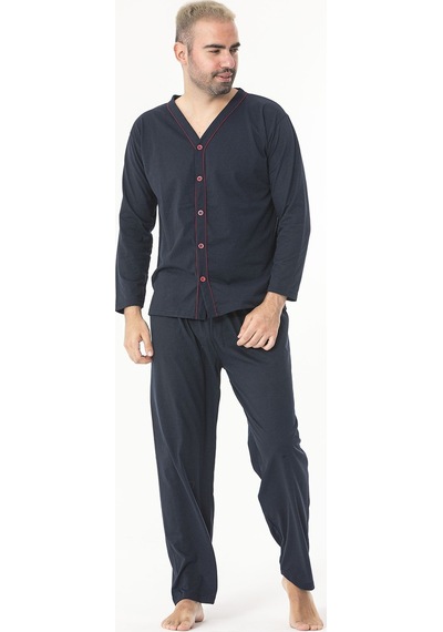Sude Homewear Erkek Uzun Kol Pijama Takımı Koyu Lacivert