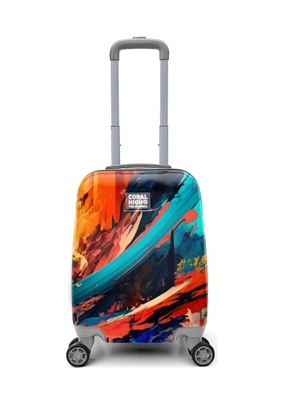 Coral High Renkli Desenli Mini Kabin Boy Valiz 40cm 16765 Çok Renkli