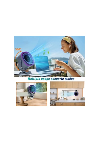 Bwfn16 Klipsli Fan Masaüstü Ve Bebek Arabası İçin Şarjlı Mandallı Vantilatör 1800rpm 3600mah Serinletici Mini Klima
