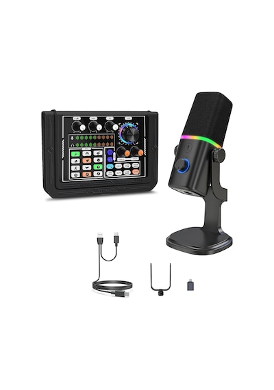 Ses Kartı Youtube Kick Podcast Ve Yayıncı, Ses Kartı, Dj Mikser, Taşınabilir Podcast Prodüksiyon Stüdyosu, Canlı Yayın, Kayıt, Oyun İçin Kondenser Ses Kartlı Mikrofon Mikseri P800-kd8
