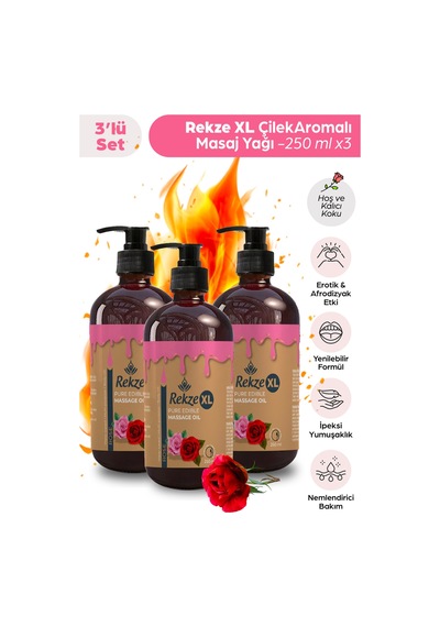 "3 Lü Büyük Boy 250 Ml Erotik Aromalı Masaj Yağı Vücut Bakım Ve Aromaterapi Etkili" - 581486496