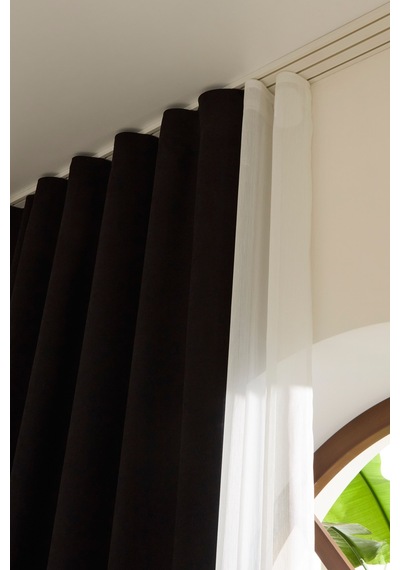 Kaşmir Home Holly Ada Fon Perde Koyu Siyah 150x270 Cm Siyah