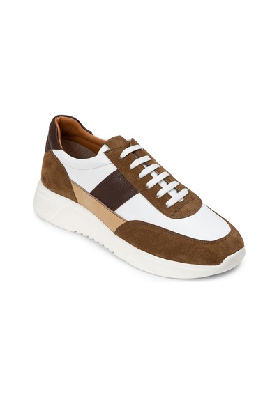 Deery Hakiki Süet Taba Rengi Erkek Sneaker Ayakkabı - 01963Mtbae01 Taba