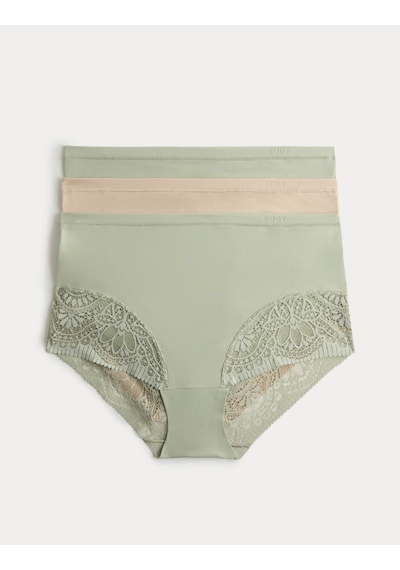 Marks & Spencer 3'lü Body Soft Full Brief Külot Seti T61005015F Yeşil