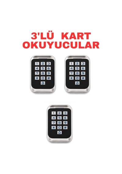 Sr-202 Em-w Proximity Kart Okuyucu Ip68 Şifreli Metal Kasa 2000 Kullanıcı Kapasiteli 125 Khz 3 Adet
