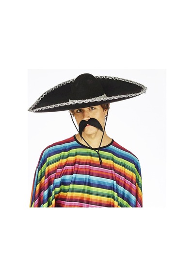 Sombrero Meksika Şapkası Gümüş Şeritli Yetişkin Boy