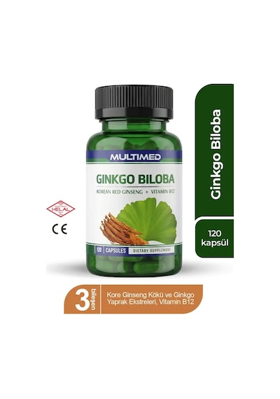 Multimed Ginkgo Biloba + Ginseng + Vitamin B12 120 Kapsül