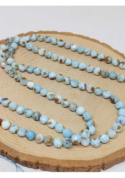 Larimar Taşı Faset Kesim Dizi 7mm 52796 Çok REnkli