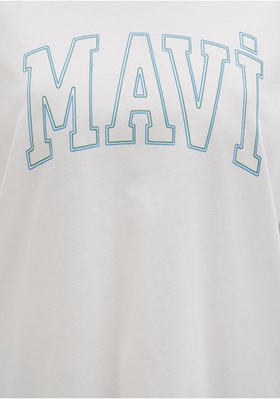 Mavi - Mavi Logo Baskılı Beyaz Tişört 1611193-81964 Beyaz