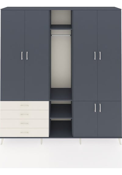 Hyperion Dolap 14 Raflı 4 Çekmeceli Tek Askılı 220x44x243 Antrasit-antrasit/aytaşı Çok Renkli Hyperion Dolap 14 Raflı 4 Çekmeceli Tek Askılı 220x44x243 Antrasit-antrasit/aytaşı Çok Renkli