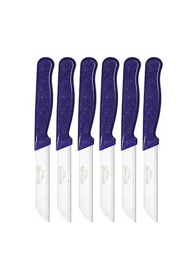 Solingen 6'li Tırtıklı Meyve Bıçağı Seti, Paslanmaz Çelik, Ergonomik Kaymaz Sap, Ultra Keskin, Meyve Ve Sebze İ