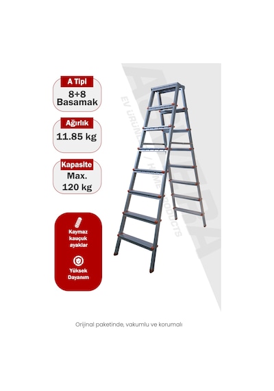 Asvera 8+8 Çift Çıkışlı Profil Merdiven