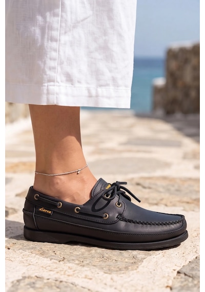 Blue Boy Marina Siyah Hakiki Deri Lüks Erkek Tekne Ayakkabısı, Makosen, Loafer Ve Casuall Ayak...