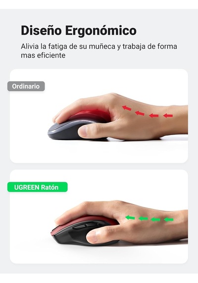 4000 Dpı Ergonomik Sessiz Kablosuz Optik Mouse, Kırmızı, 25752 Genel
