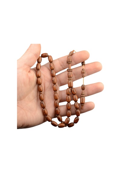 Kapsül Kesim 11x7 Mm Kafur Ağacı Sistem Püsküllü Tesbih Kahverengi 90307091