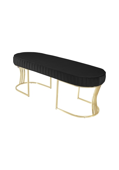Viego Gold Striped- Antrasit Kapitoneli Chester Model Puf & Bench & Koltuk & Uzun Makyaj Puff & Yatak Ucu &önü
