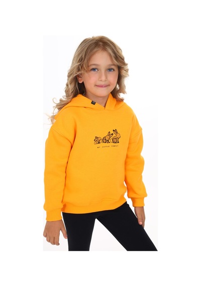 Toontoy Kız Çocuk Baskılı Sweatshirt Hardal
