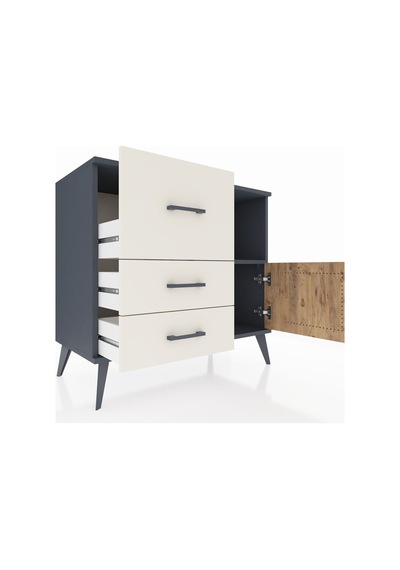 Hyperion Şifonyer Tek Raflı 3 Çekmeceli Tek Kapaklı 88x44x80 Antrasit-çam/aytaşı Çam/aytaşı Hyperion Şifonyer Tek Raflı 3 Çekmeceli Tek Kapaklı 88x44x80 Antrasit-çam/aytaşı Çam/aytaşı