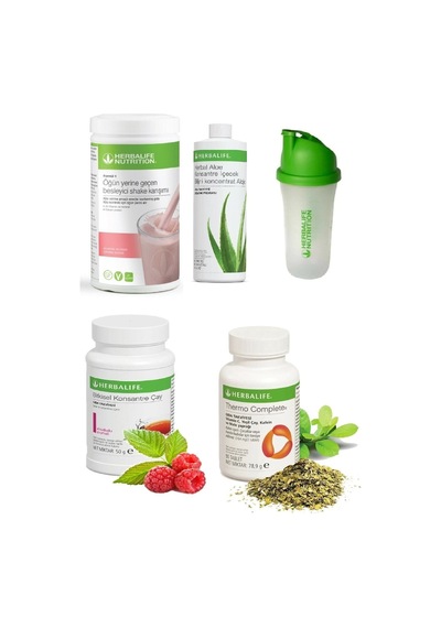 Set Ahududu Beyaz Çikolatalı Shake-aloe Suyu-50 Gr Ahududu Çay- Thermo Complete Ve Shaker