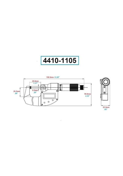 Dasqua 4410-1105 Ip65 Hassas Dijital Mikrometre
