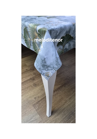 Sedefli Simli Parlak Yanardöner Yaprak Desen Üç Boyutlu Üstü Leke Tutmaz Altı Dokuma Kumaş Astar Lüks Pvc Muşamba Masa Örtüsü Yeşil Gold Metalik