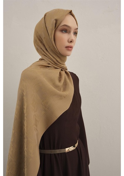 Armine Lyocell Naia Kare Monogram Şal 6 70 Camel