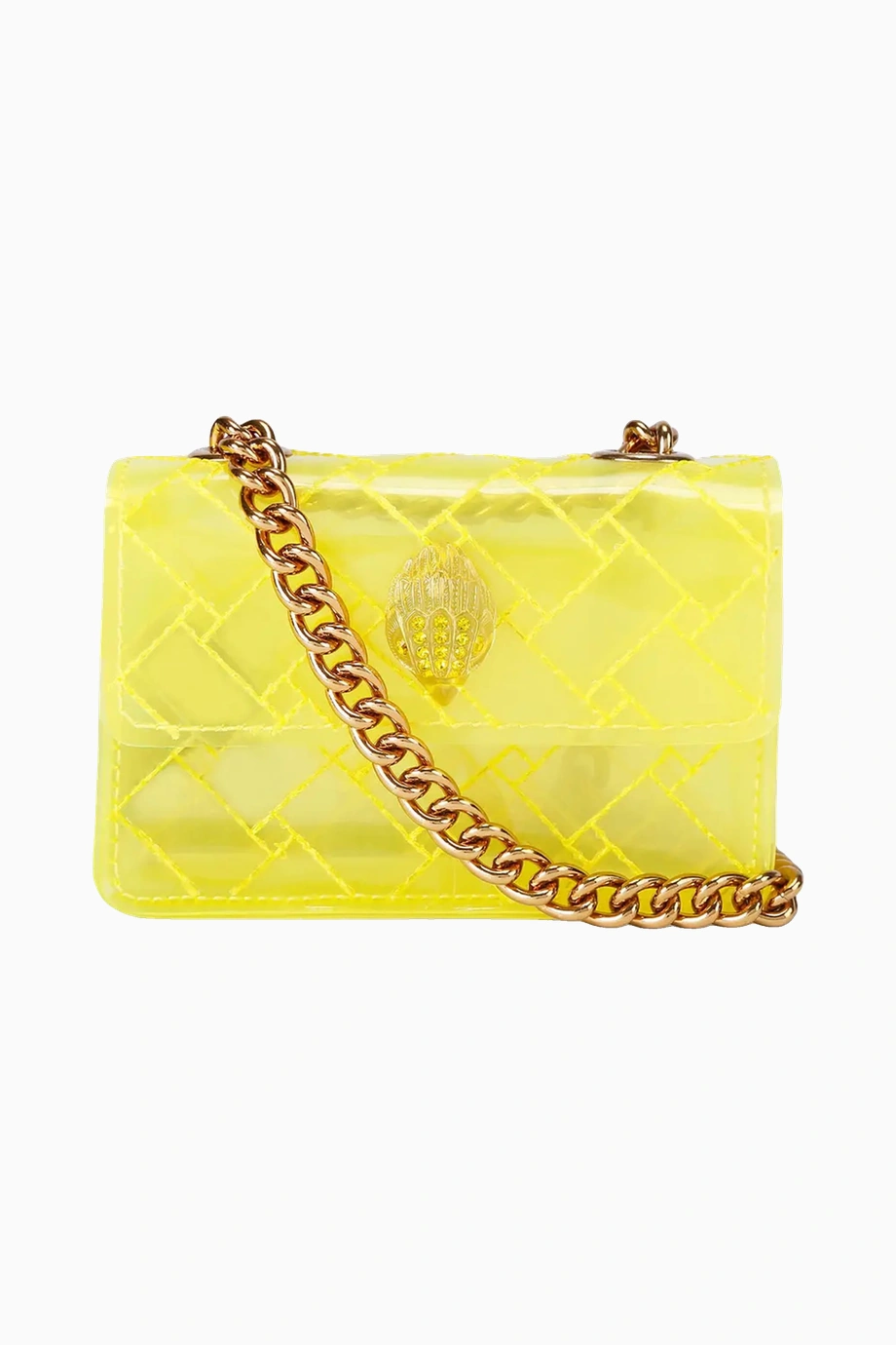 Kurt Geiger Micro Kensington Vinil Kadın Mini Çapraz Çanta Sarı