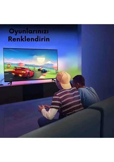Monozone Ambiligt Rgb Tv Arkası Şerit Aydınlatmalı Uygulama Kumanda Kontrolü Sese Duyarlı 5metre