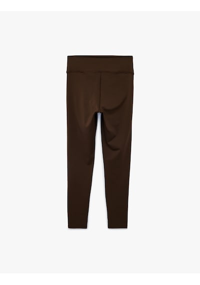 Koton Yüksek Bel Slim Fit İnterlok Spor Tayt Kahverengi 6sak40119nk Kahve