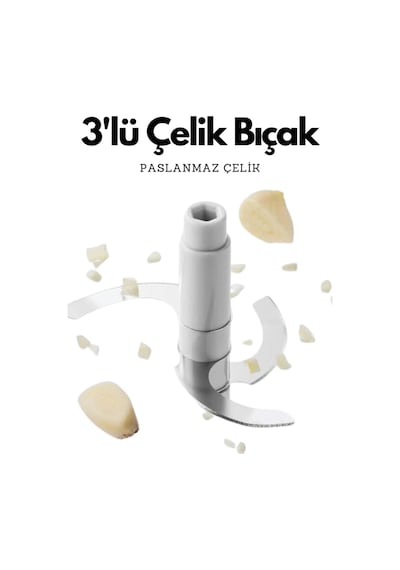 Büyük Paslanmaz Çelik Bıçaklı Üstten Basmalı El Rondosu Blender Soğan Sebze Doğrayıcı Çok Renkli