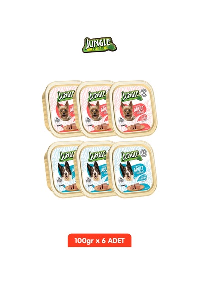 6 Adet Kuzulu & Somonlu Köpek Yaş Maması Tahılsız Pate Alucup - 6 Adetx 100 Gr